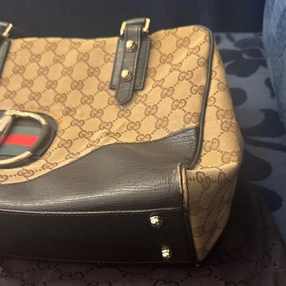 Authentic Gucci Beige and Dark Brown bag - Picture 4 of 15